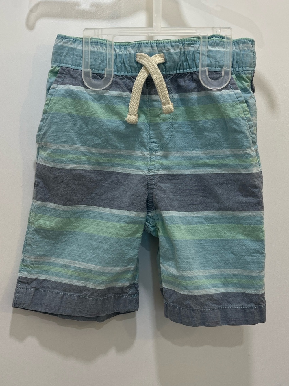 The Children's Place Blue, Green, Gray and White Striped Shorts, Size 4T